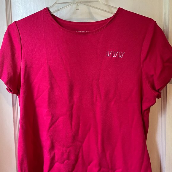 Charter Club Women's Red Tee Short Sleeve Size L - Picture 1 of 4